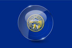 Pulsante Rotondo Lucido della Bandiera del Nebraska flag