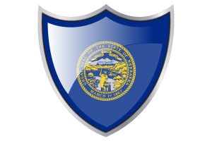 Scudo con Bandiera del Nebraska flag