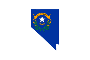 Nevada Map with Flag flag
