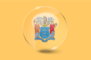 New Jersey Flag Glossy Round Button flag