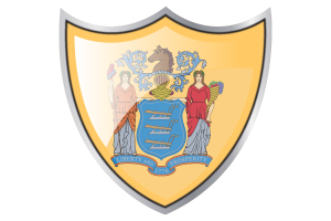 Shield with Flag of New Jersey flag