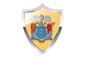 New Jersey Flag with Medieval Heater Shield flag