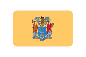 New Jersey Flag Triangle Rounded Shape flag