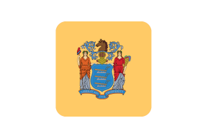 New Jersey Flag Square Rounded Shape flag