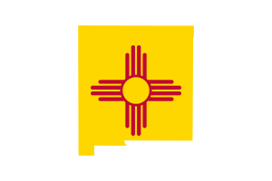 New Mexico Map with Flag flag