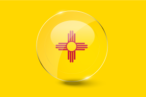 New Mexico Flag Glossy Round Button flag