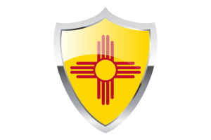 New Mexico Flag with Medieval Heater Shield flag