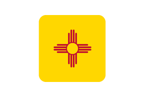 New Mexico Flag Square Rounded Shape flag