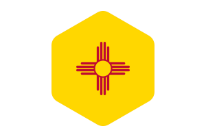New Mexico Flag Rounded Hexagon Shape flag