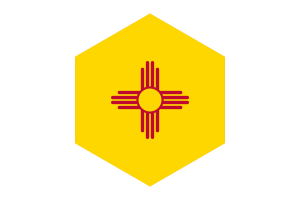 New Mexico Flag Hexagon Shape flag