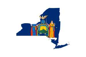 New York Map with Flag flag