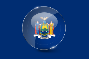 New York Flag Glossy Round Button flag