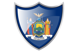 Shield with Flag of New York flag