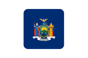 New York Flag Square Rounded Shape flag