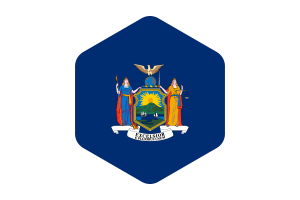New York Flag Rounded Hexagon Shape flag