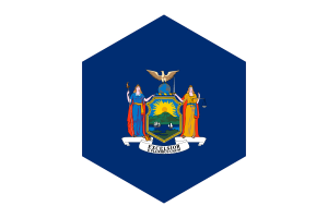 New York Flag Hexagon Shape flag