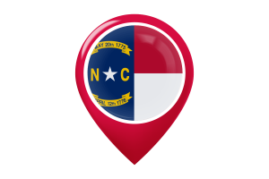 Icona della mappa della bandiera della Carolina del Nord flag