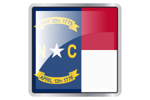 Icona quadrata della bandiera della Carolina del Nord flag