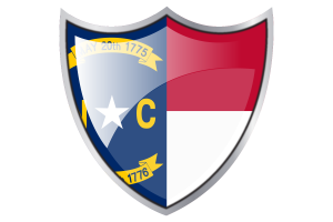 Scudo con la bandiera della Carolina del Nord flag