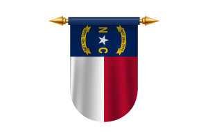 Immagini vettoriali dell'emblema della bandiera della Carolina del Nord flag