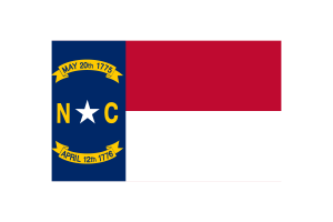 Illustrazione vettoriale triangolare della bandiera della Carolina del Nord flag