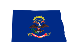 North Dakota Map with Flag flag
