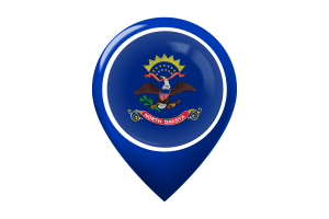 North Dakota Flag Map Pin Icon flag