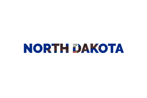 North Dakota Text Art flag