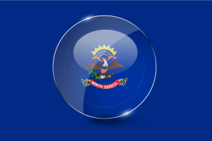 North Dakota Flag Glossy Round Button flag