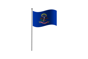 Waving Flag of North Dakota flag