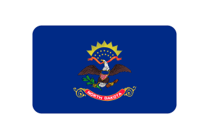North Dakota Flag Triangle Rounded Shape flag