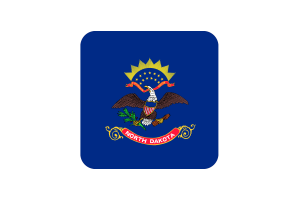 North Dakota Flag Square Rounded Shape flag