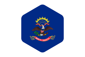 North Dakota Flag Rounded Hexagon Shape flag