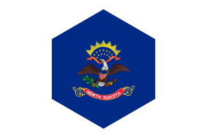 North Dakota Flag Hexagon Shape flag