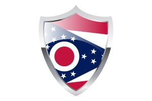 Bandera de Ohio con Escudo Medieval flag