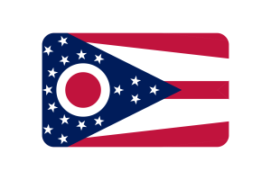 Forma Redondeada Triangular de la Bandera de Ohio flag