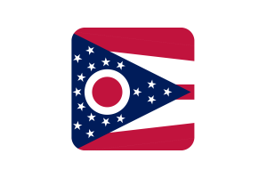 Forma Redondeada Cuadrada de la Bandera de Ohio flag