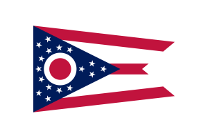 Ilustración Vectorial Triangular de la Bandera de Ohio flag