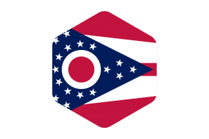 Forma Hexagonal Redondeada de la Bandera de Ohio flag