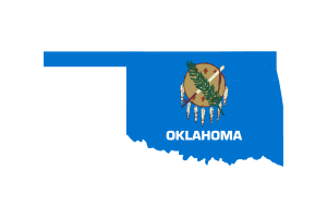 Mappa dell'Oklahoma con Bandiera flag
