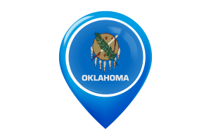 Icona Pin della Mappa della Bandiera dell'Oklahoma flag