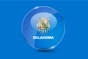 Pulsante Rotondo Lucido della Bandiera dell'Oklahoma flag