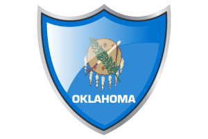 Scudo con Bandiera dell'Oklahoma flag