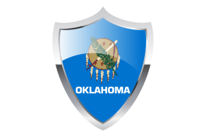 Bandiera dell'Oklahoma con Scudo Medievale flag
