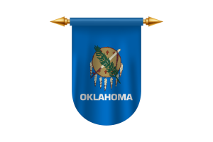 Immagini Vettoriali Emblema della Bandiera dell'Oklahoma flag