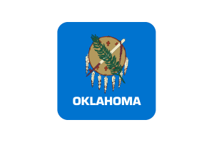 Forma Quadrata Arrotondata della Bandiera dell'Oklahoma flag