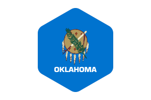 Forma Esagono Arrotondato della Bandiera dell'Oklahoma flag