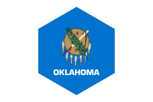 Forma Esagono della Bandiera dell'Oklahoma flag