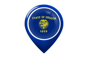Oregon Flag Map Pin Icon flag