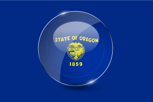 Oregon Flag Glossy Round Button flag